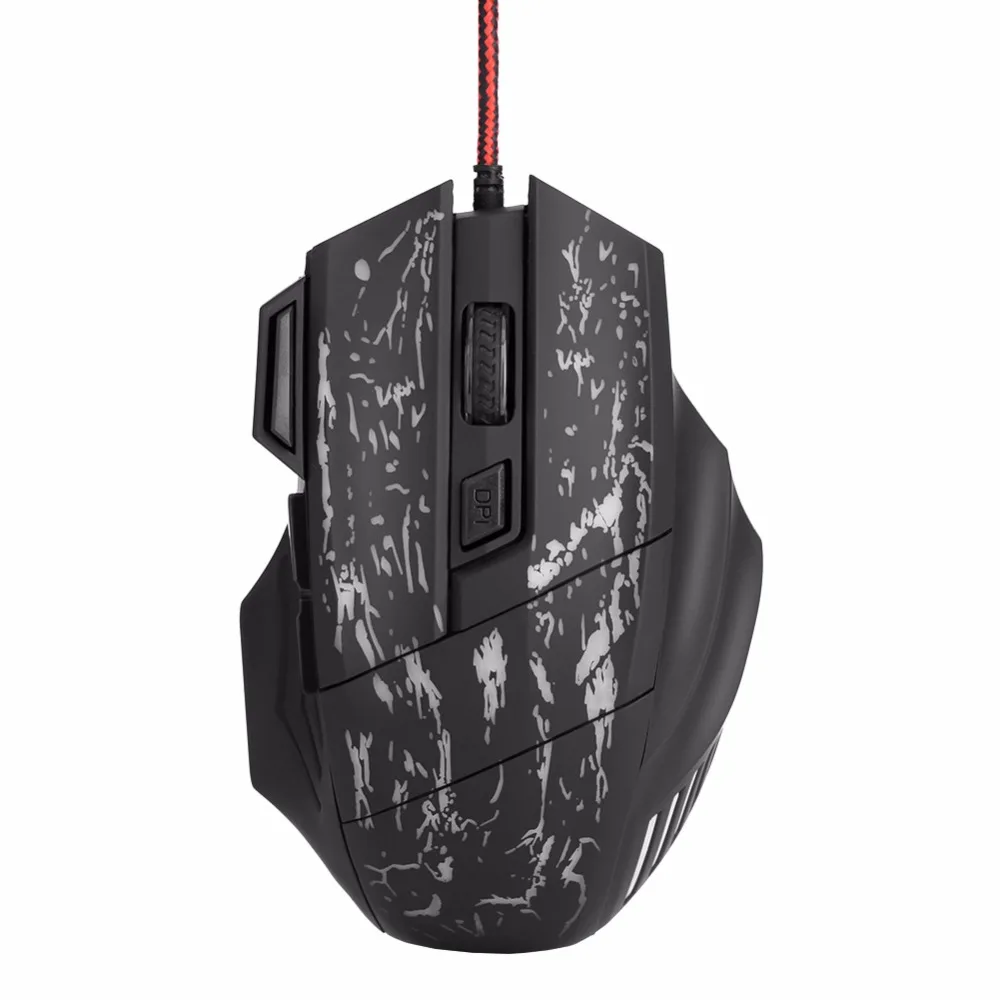 HXSJ A874 7 кнопок 5500 dpi USB Проводная оптическая игровая мышь светильник Компьютерные