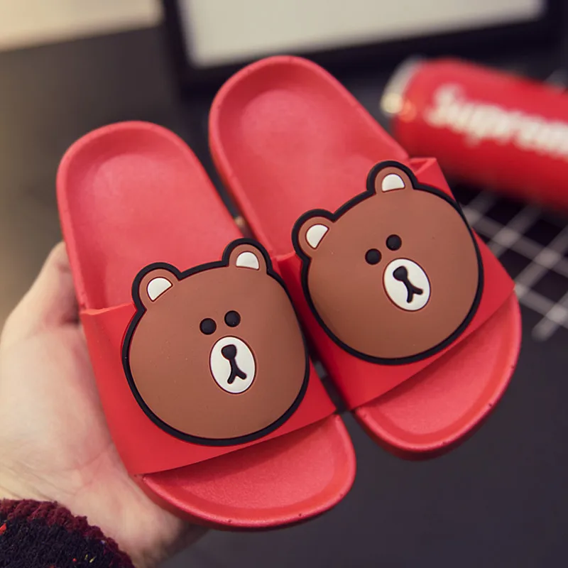 Cartoon bear children's sandals boy slippers baby soft bottom non-slip children's slippers