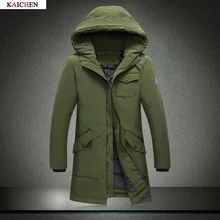 M-3XL Winter Men’s Down Cotton Jacket Winter Coat Fashion Fur Collar Solid Long Parka Male Plus Size Outwear 2016 New M-XXXL
