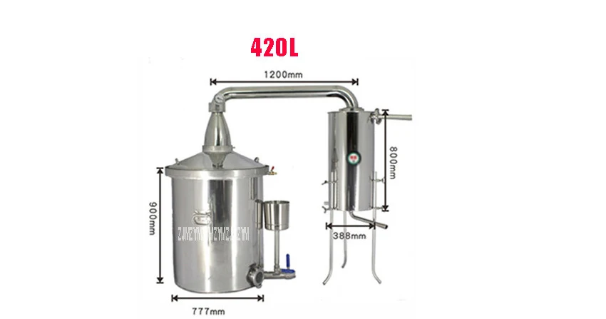 420L коммерческий 304 из нержавеющей стали вино Самогонный аппарат дистиллятор ликера Ферментированная Дистилляция вино делая оборудование