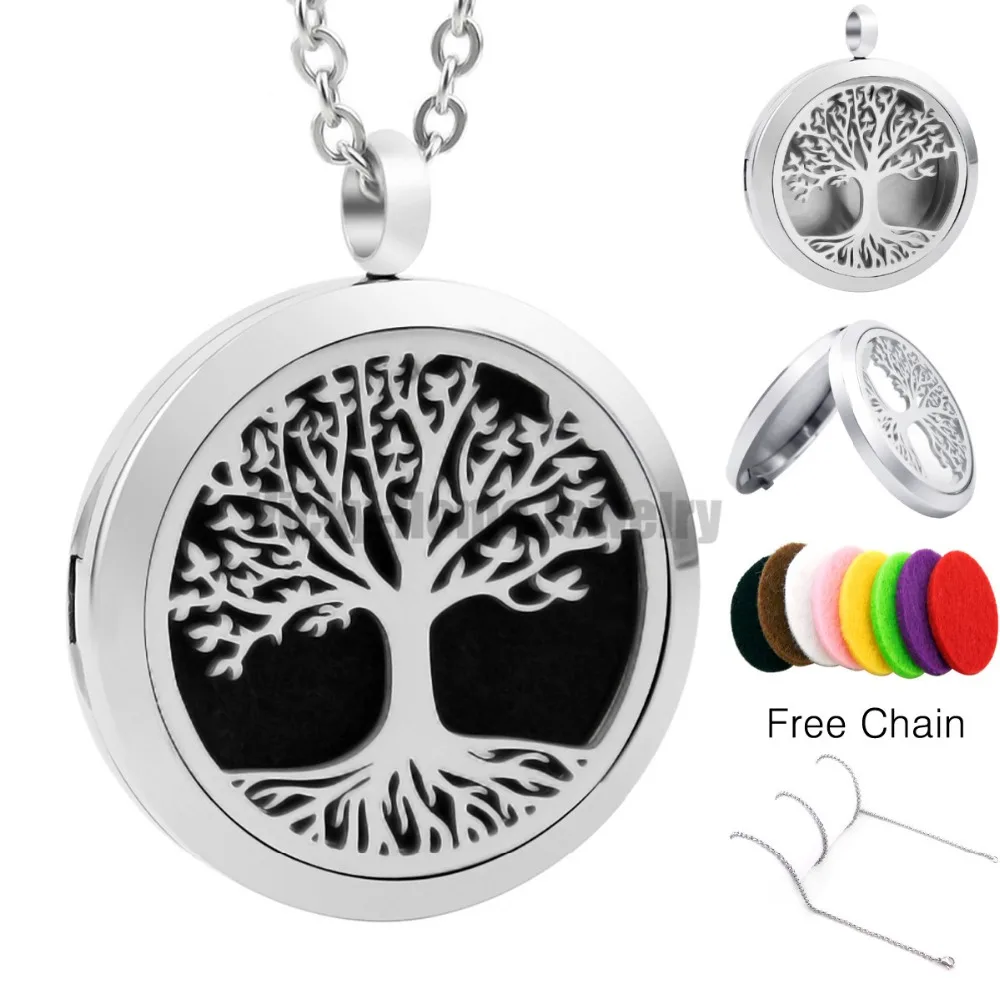 

Chain Free Tree 30mm Diffuser Locket Essential Oils Perfume Diffuser Locket Stainless Steel