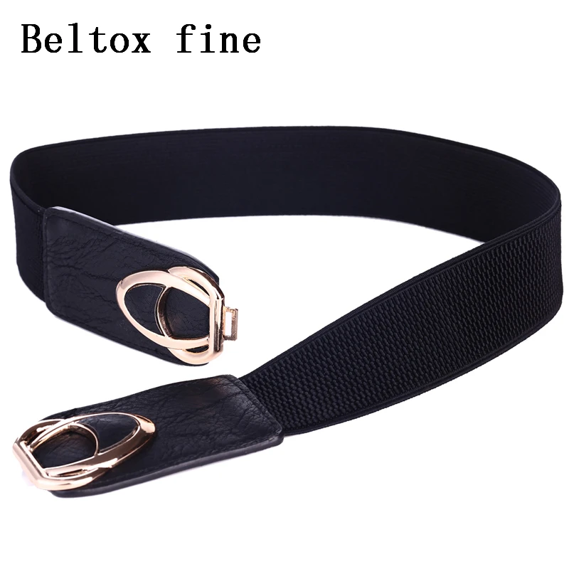 Fashion PU Leather Elastic Wide Belts for Women Stretch Thick Waist Dress Plus Size By Beltoxfine