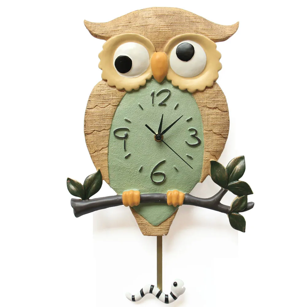 2016 Modern Design Lovely Owl Forest Antique Wall Clock Chic Clock Home Office Cafe Decoration Art Watch