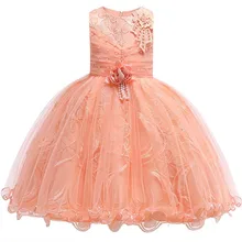 Детская одежда, Элегантное свадебное платье с цветочным узором для девочек, вечерние платья принцессы для девочек 3, 4, 5, 6, 7, 8, 9, 10 лет, детская одежда с юбкой-пачкой