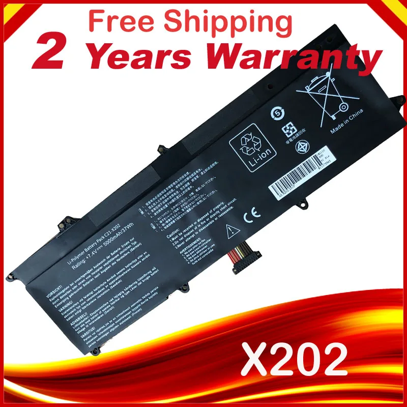 C21-X202 Laptop Battery for ASUS VivoBook S200 S200E X201 X201E X202 X202E S200E-CT209H S200E-CT182H S200E-CT1