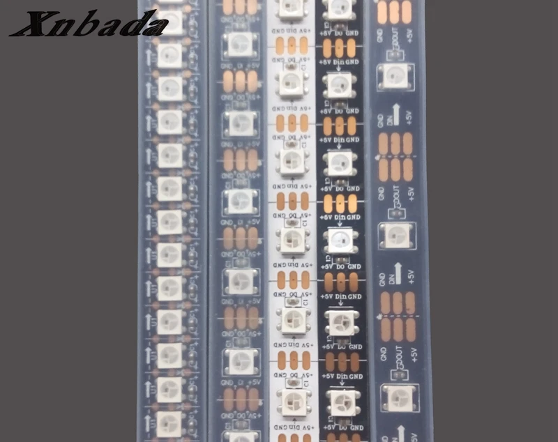 Светодиодная лента WS2812B RGB 1 м/2 м/4 м WS2812 индивидуально Адресуемая ИС 30/60/144Led/m