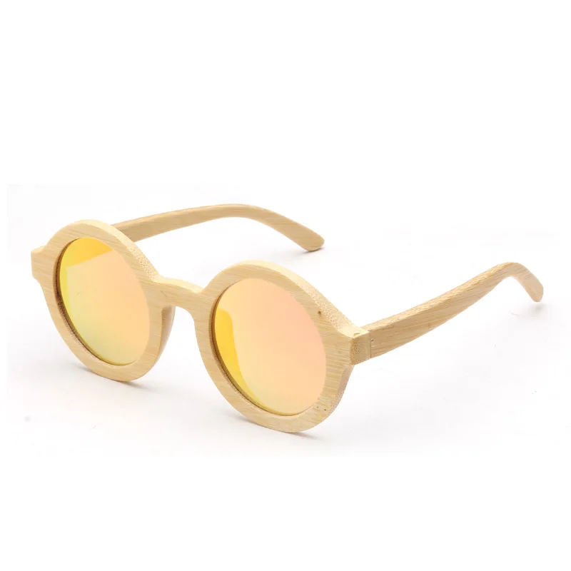 KEHU деревянные круглые солнцезащитные очки поляризованные Для женщин высокое качество Polaroid Солнцезащитные очки женские UV400 очки K10047 - Цвет линз: Red