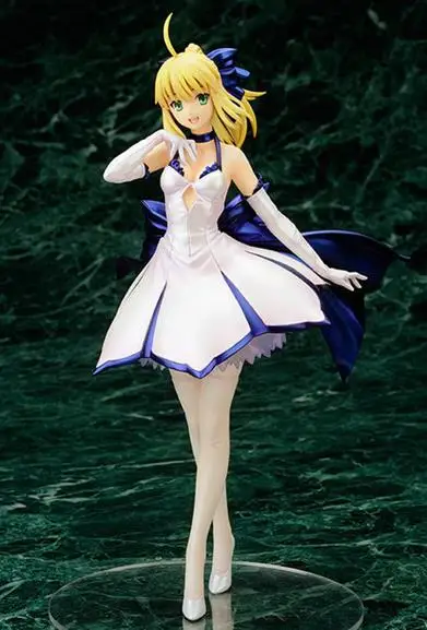 

27cm Anime Fate stay Night Saber White Dress Action Figure PVC Collection Model Toys Gift With Box