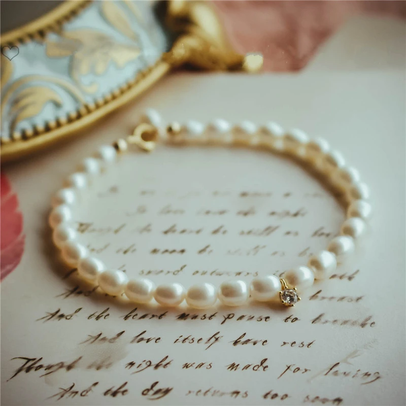 

Customize Natural Pearl Bracelet Handmade Personalized Gold Wrap Fillde Bangles Vintage Simple Party Jewelry Bracelet for Women