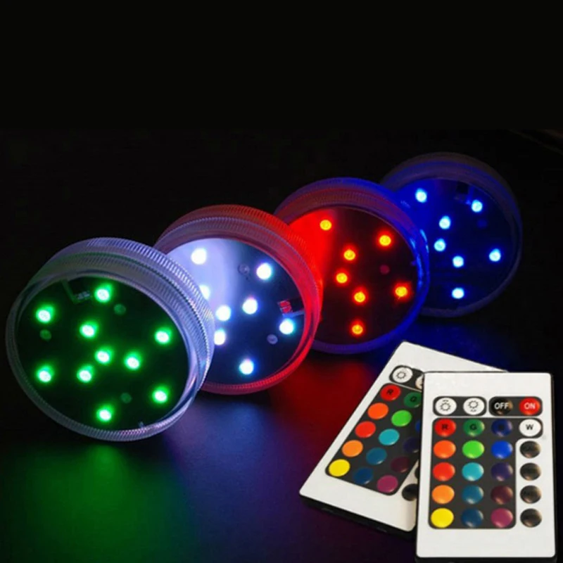 

Multi Colors LED Submersible Waterproof Wedding Party Decoration Floral Vase Base Light Hookah Lamp +Remote Control