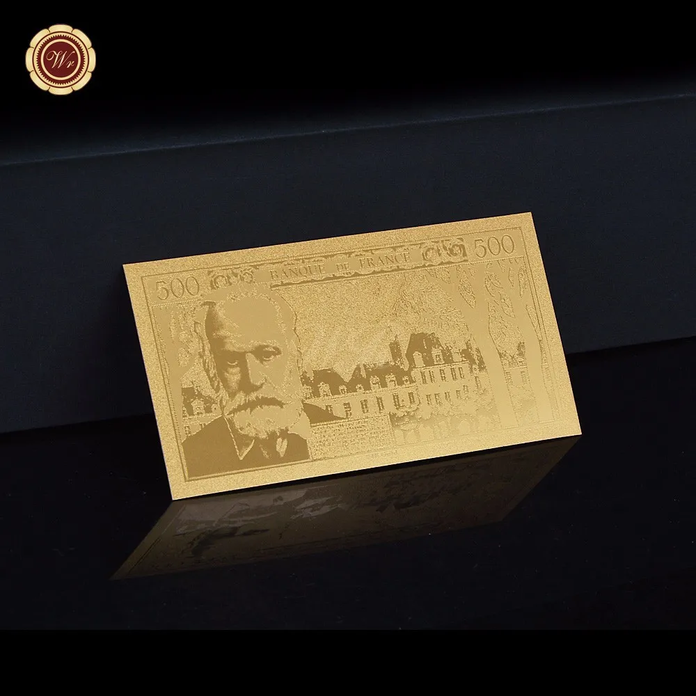 Коллекционная валюта Металл золото золотые банкноты покрытием 500 франков украшения дома подарки