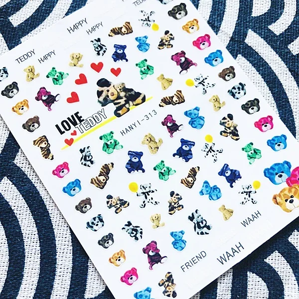 

HANYI BEAR series HANYI-313-10-38-39 3d nail art stickers decal template diy nail tool decorations