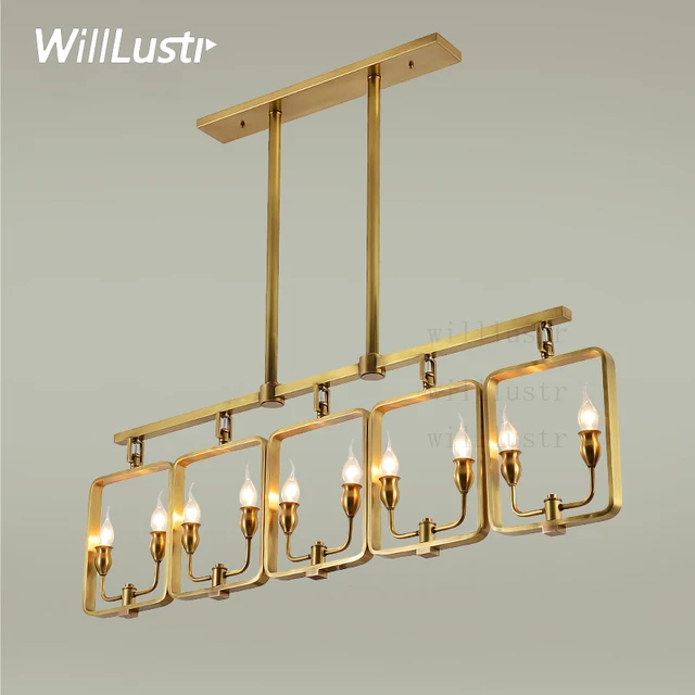 willlustr copper pendant lamp brass hanging light candle chandelier