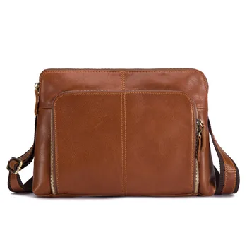 

2019 New men bag Oil wax cowhide shoulder bag male vintage casual messenger bag designer bags in genuine leather