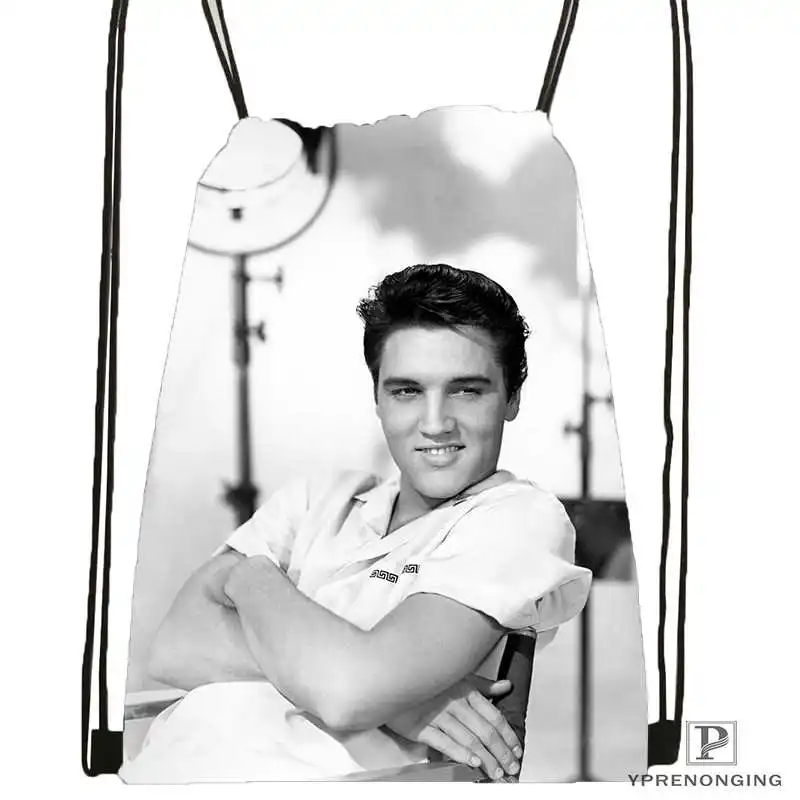 Drawstring Backpack Custom Elvis Presley@ 09 походная сумка на шнурке Cute Daypack Kids Satchel(черная спина) 31x40 cm#180531-02-38 - Цвет: Drawstring Backpack