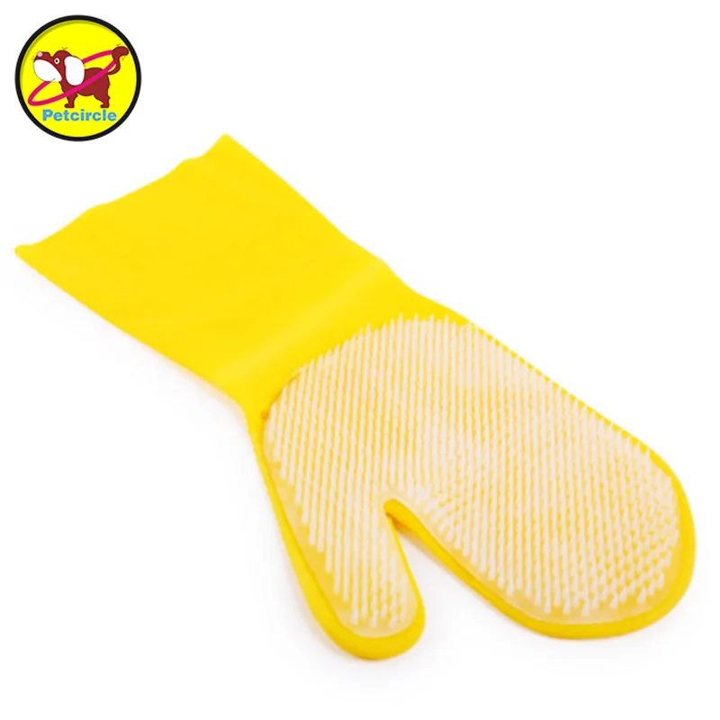 Petcircle High Quality Rubber Deshedding Brush Long Sleeve Glove Pet