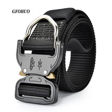 

3.7cm Width men's canvas belt Metal insert buckle military Training belt Army tactical belt nylon for Men quality male strap