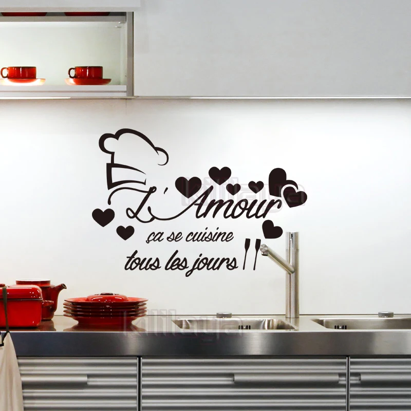 Stickers French Cuisine L Amour Vinyl Wall Sticker Decals Mural 3