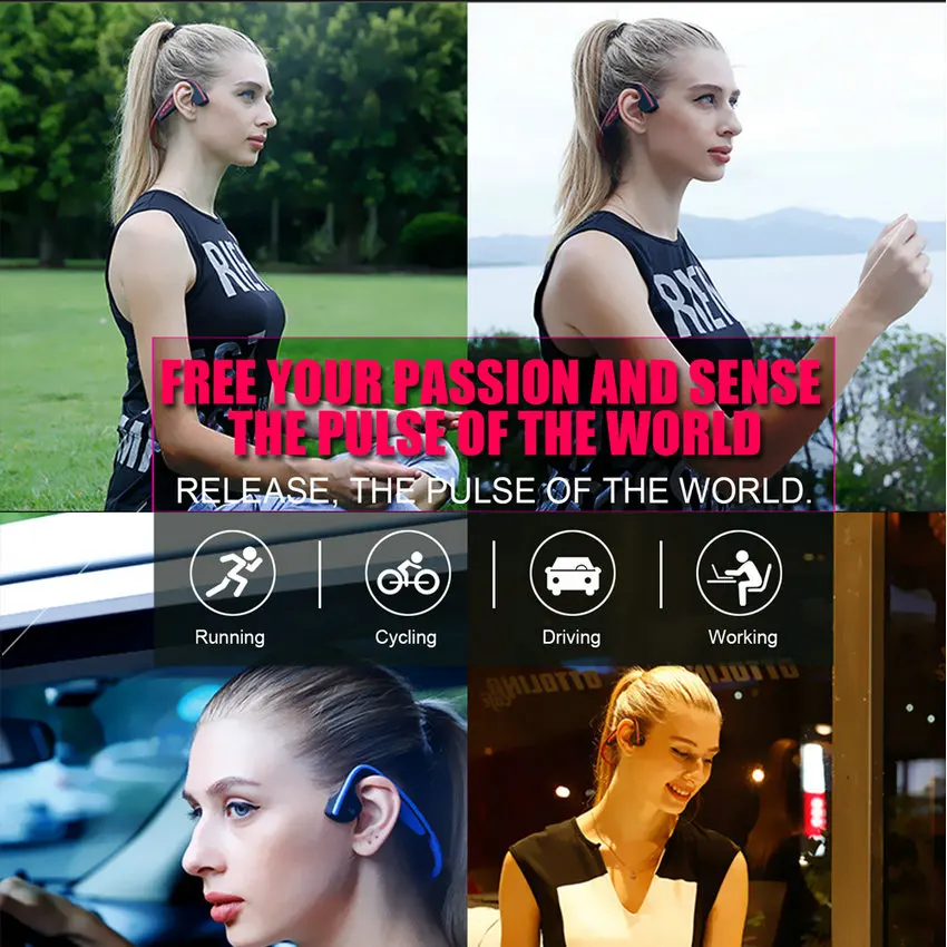 Наушники Bluetooth с костной проводимостью-открытая стереогарнитура HD с защитой от пота и шума для прослушивания музыки во время занятий спортом