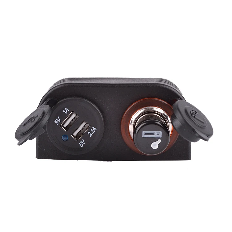 

IZTOSS Dual USB Watertight Cap 12V Cigarette Socket Plug Outlet for Car send 4x terminals 4pcs 15cm cable 2pcs screw as gift