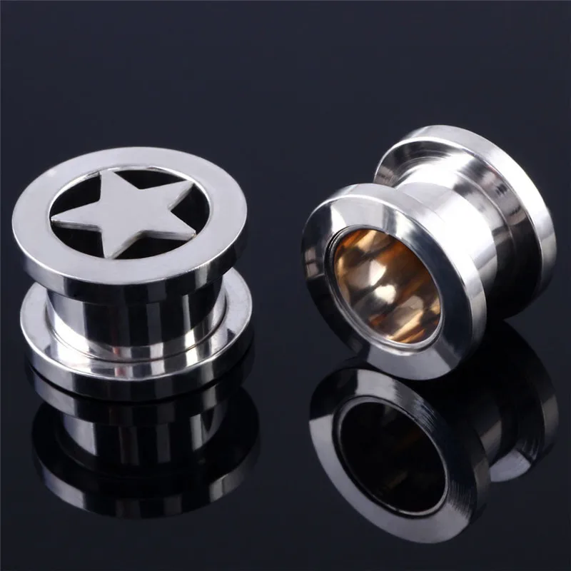 Ear Expander Body Piercing Tunnels Jewelry gold Natural -Organic Flesh Tunnels Stone Ear Plugs Ear Gauges