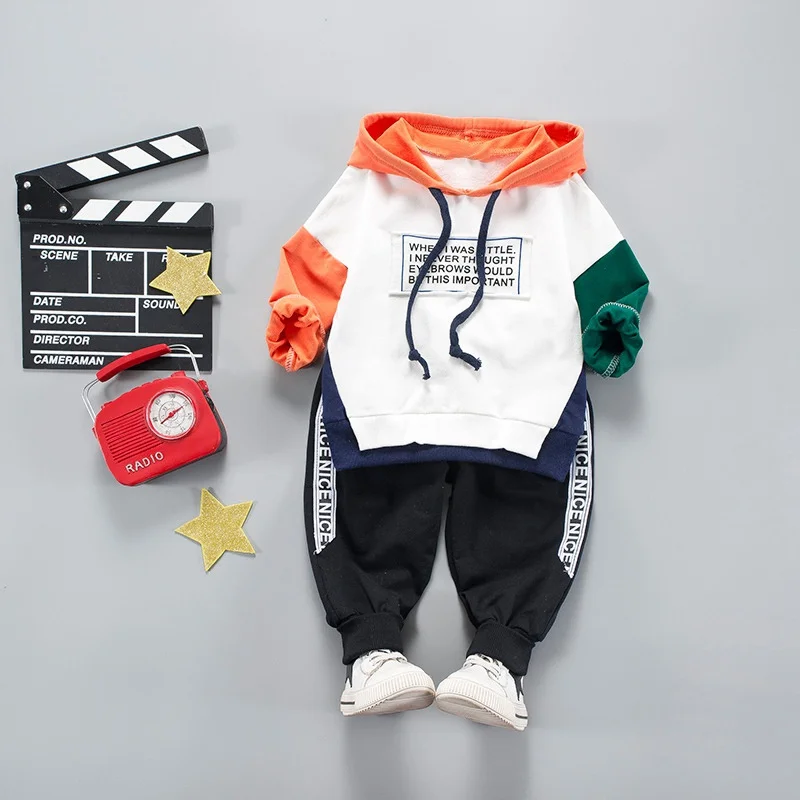 Newborn Baby Kids Boys Clothes Sets Korean Style Letter Print Hoodie