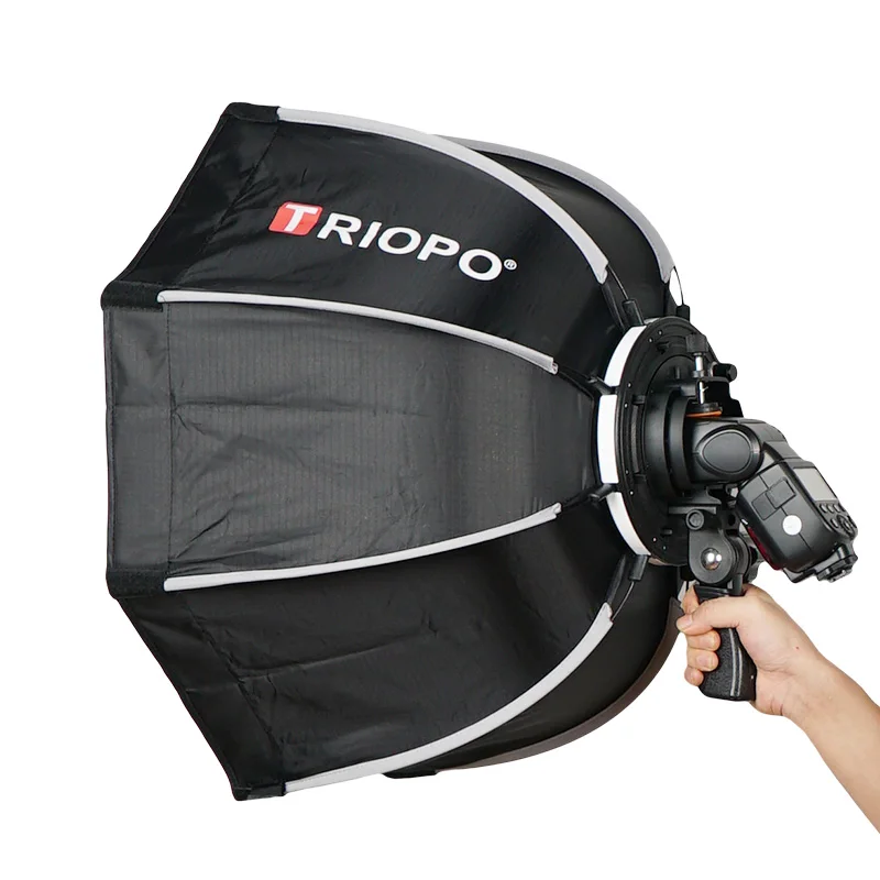TRIOPO фотостудия 65 см переносной восьмиугольный светильник для вспышки Speedlite Umbrella софтбокс Brolly Reflector+ 2 м светильник-подставка