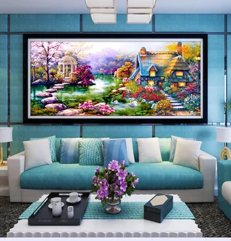 

Handicrafts diy 5d diamond Painting mosaic Landscapes Garden lodge Cross Stitch Kits diamonds embroidery Home decoration