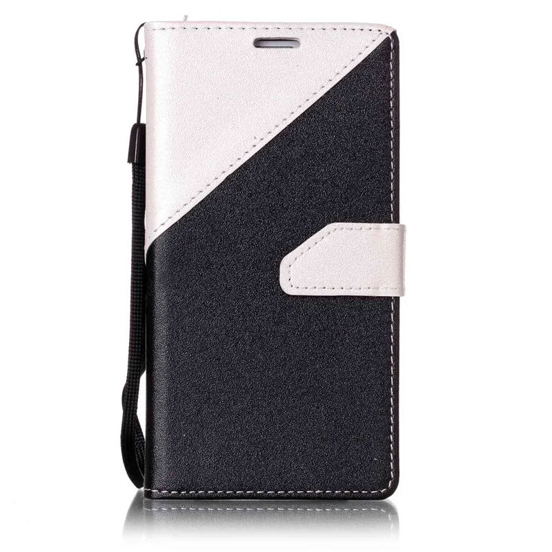 

For Samsung Galaxy S5 Leather Case Frosted Double Color Stitching Black And White Flip Case For Samsung Galaxy S5 Back Cover