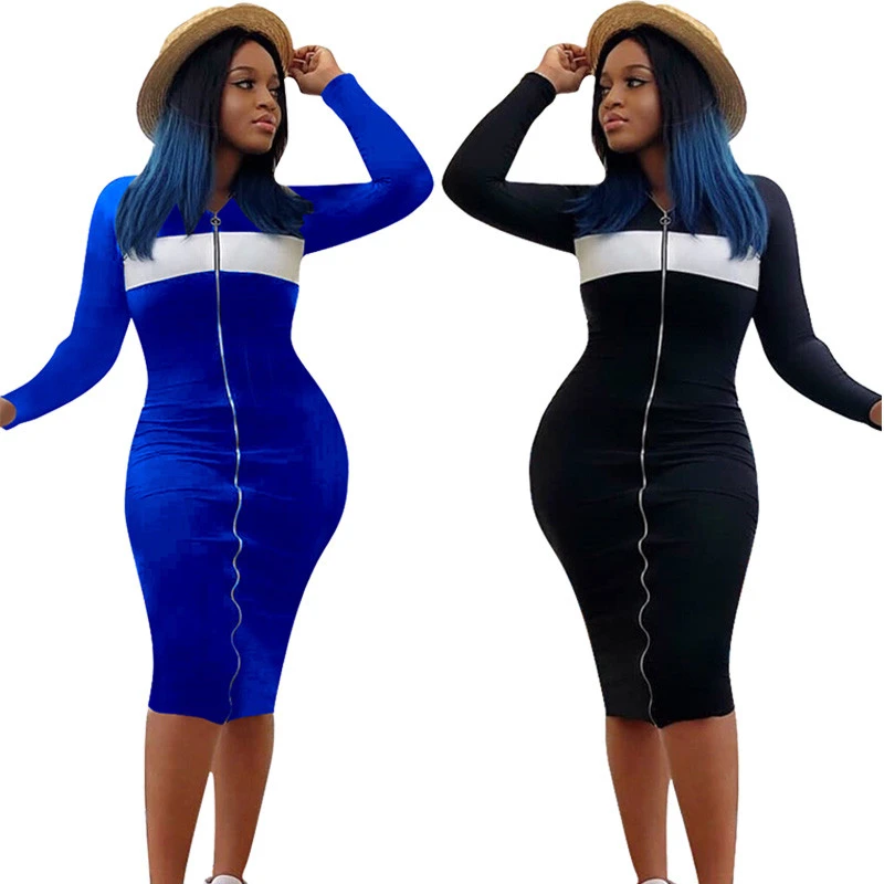 black dress with zipper down the front