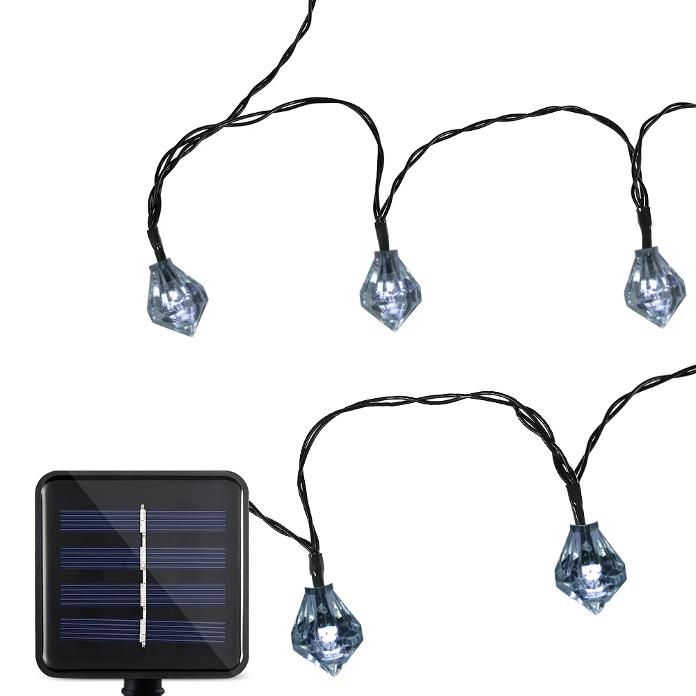 Outdoor String Lights Solar Panel Lighting Strings Waterproof 20 LED