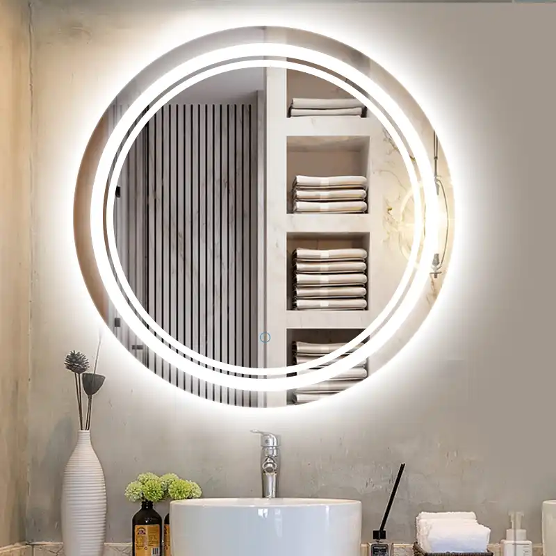 Salon Round Led Mirror Lamp Wall Light Fixture Master Room Led Mirror Light Waterproof Bathroom Led Wall Lamp Hotel Wall Sconce