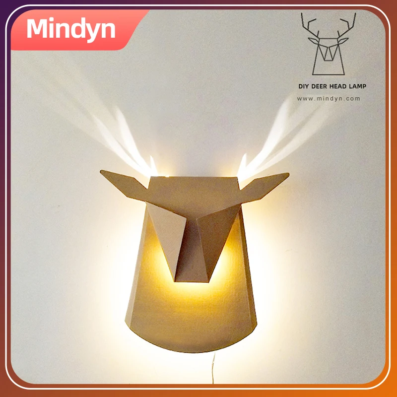

Mindyn LED light Children DIY handmade lamp material package corridor creative wall deer lamp handcraft