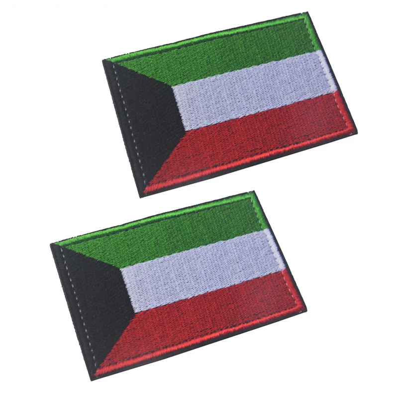 

Kuwait National flag Patches 3D stickers Personality Embroidery badges Patch for Clothing DIY Decorative accessories