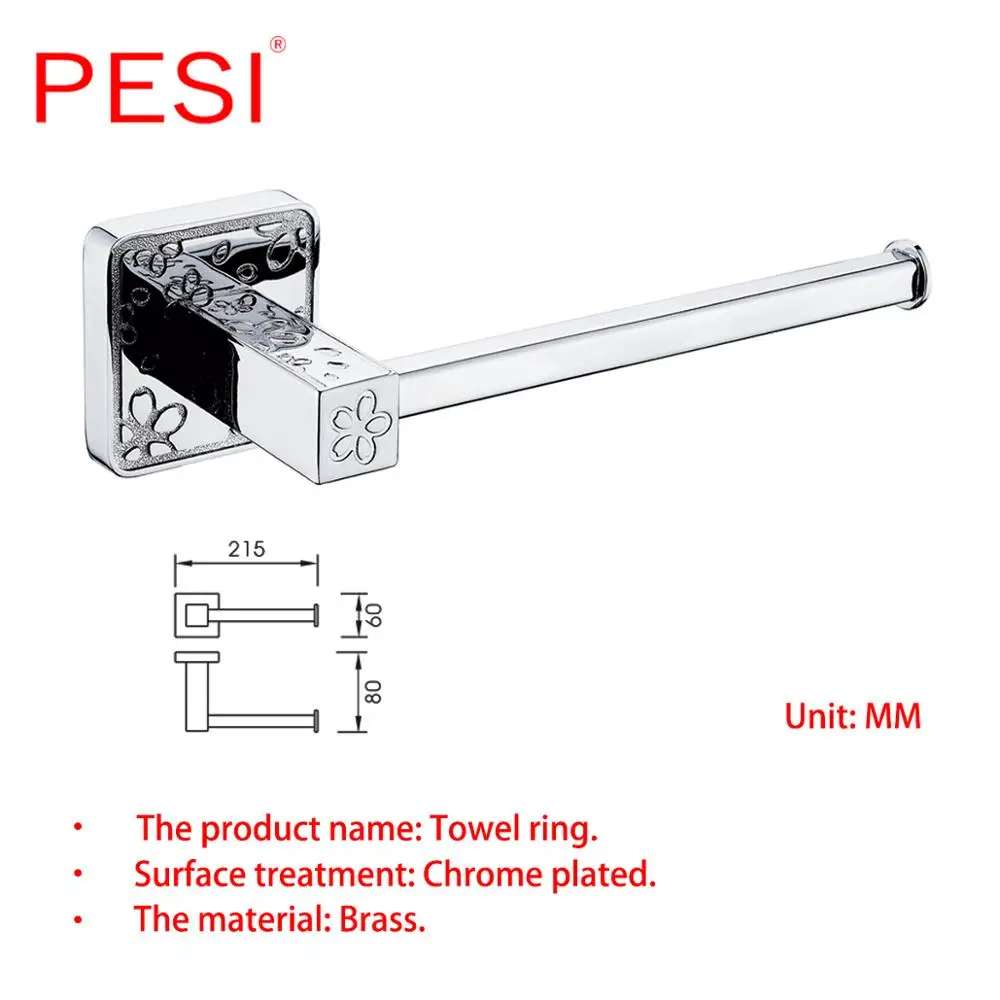Solid Brass Bathroom Accessories Hardware Set Robe Hook Towel Rail Rack Bar Shelf Toilet Paper Tissue Toothbrush Holder,Chrome.