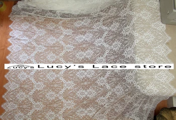 

2017 NEW design high quality long sleeve dress lace fabric Eyelash lace tissues!1 Piece/3 meters