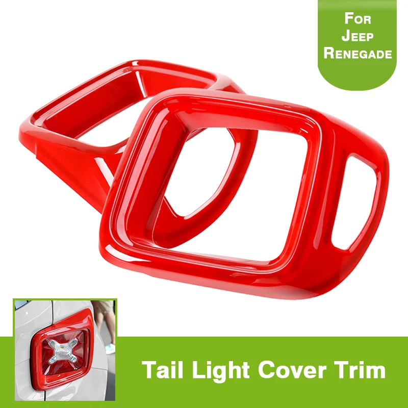2Pcs Car Exterior Parts Red Color Rear Tail Light Cover Trim For Jeep Renegade 2015 2016 2Pcs Car Exterior Parts Red Color Rear Tail Light Cover Trim For Jeep Renegade 2015 2016