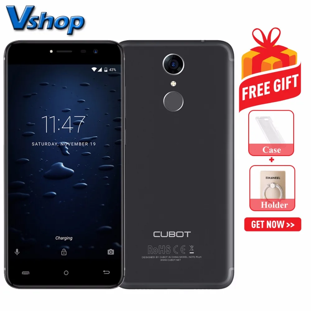 Оригинал CUBOT NOTE Plus 4G мобильные телефоны Android 7 0 3 ГБ + 32 четырехъядерный смартфон