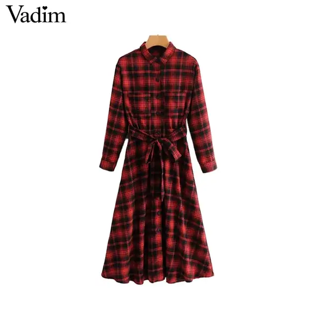 plaid maxi shirt dress