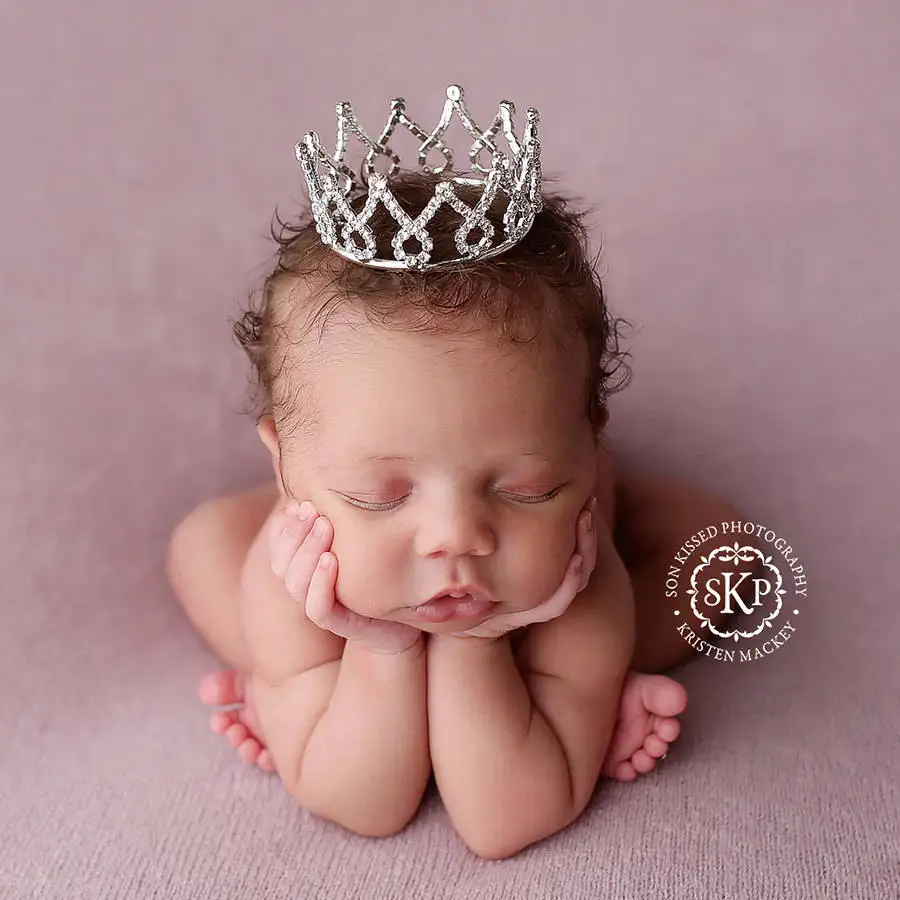 Корона ручной работы для новорожденных, реквизит для фотосессии/тиара, детская корона, реквизит для фотосессии, Хрустальная корона, реквизит для фотосессии новорожденных, корона принцессы