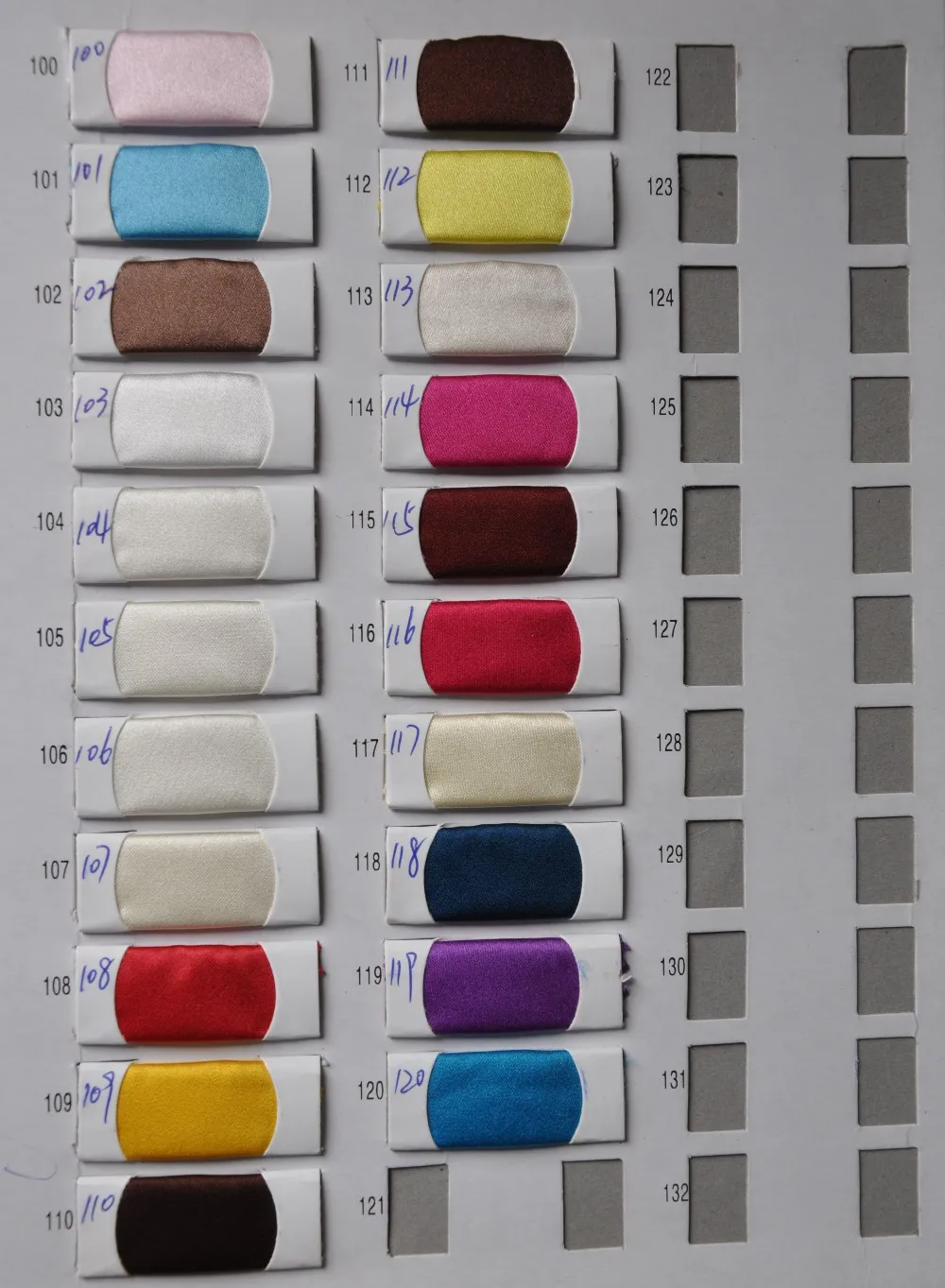 Satin Color chart 4
