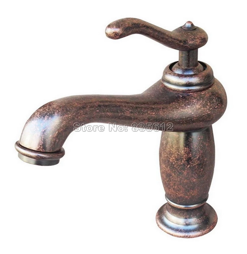 Antique Copper Single Handle Bathroom Basin Mixer Tap / Single Hole