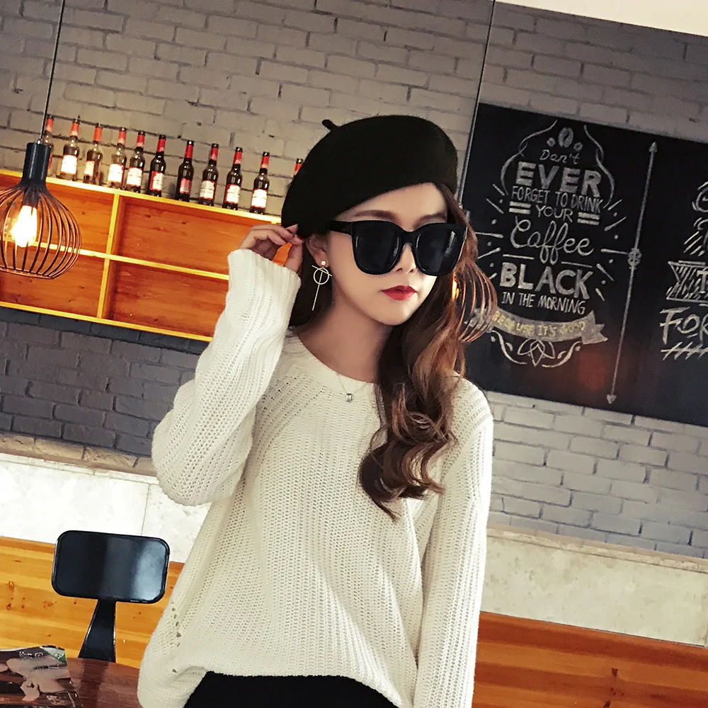 

Wool Beret Winter Hats Women Running Hat Caps Knit Cashmere Lady Hats Sport Outdoor Berets Cap Women Tocas Painter Hat