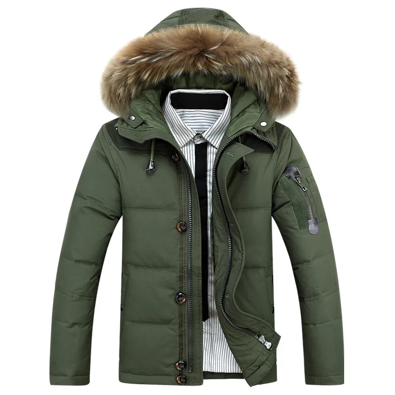 Мужская парка с подкладкой модная зимняя меховым воротником XP70 2018|parka down|parka with