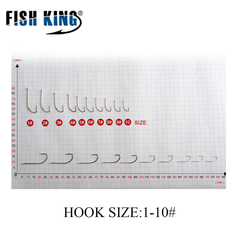 FISH KING 50 шт. рыболовный крючок с бородкой из Японии держатель для приманки