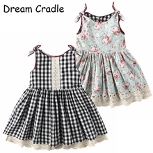 Dream Колыбель/ дизайн, 2 стороны Платье для маленьких девочек, Винтаж детское платье с кружевами