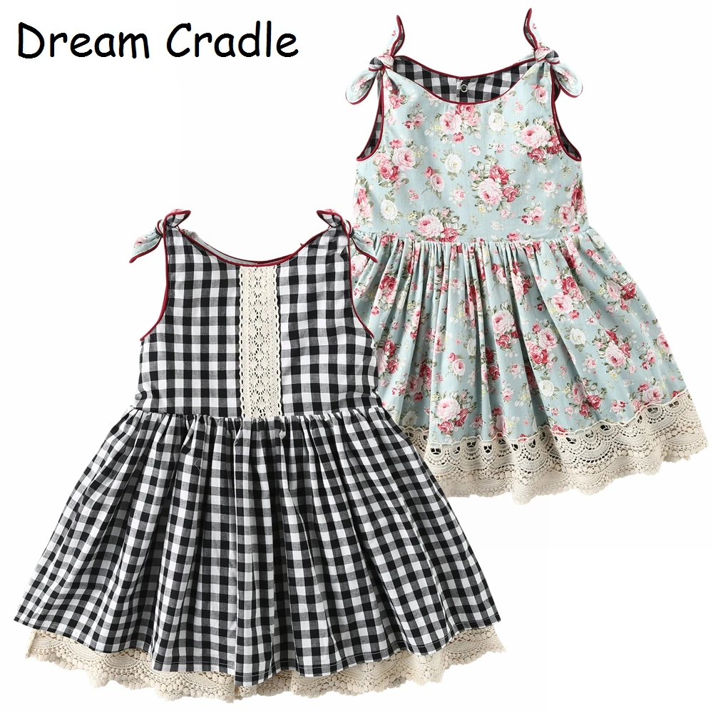 Dream Колыбель/2019 новый дизайн 2 стороны Платье для маленьких девочек Винтаж