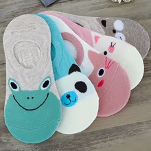 Новинка, розничная, 1 пара, женские удобные забавные хлопковые носки с героями мультфильмов, тапочки, Короткие безбортные носки из дышащей ткани Sox@ C