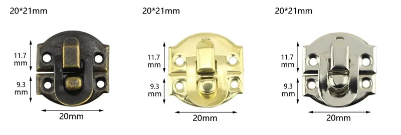 10 шт./упак. Ретро ювелирные изделия деревянный ящик hasp замок античная бронза железа застежка Крюк с защелкой замок Малый дужка мебельная фурнитура