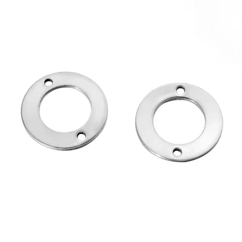 

FUNIQUE Metal Stainless Steel wrap Connectors Findings Round Hollow circle 10PCs Hole size 1.3mm For Jewelry Making Accessories